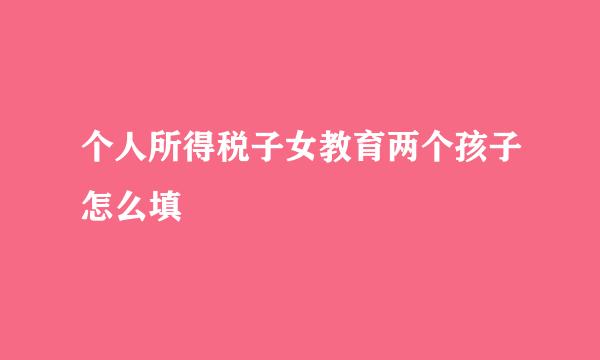 个人所得税子女教育两个孩子怎么填