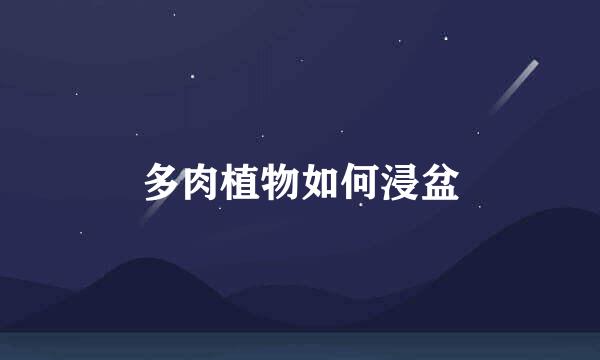 多肉植物如何浸盆