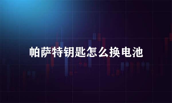 帕萨特钥匙怎么换电池
