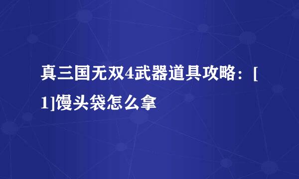 真三国无双4武器道具攻略：[1]馒头袋怎么拿