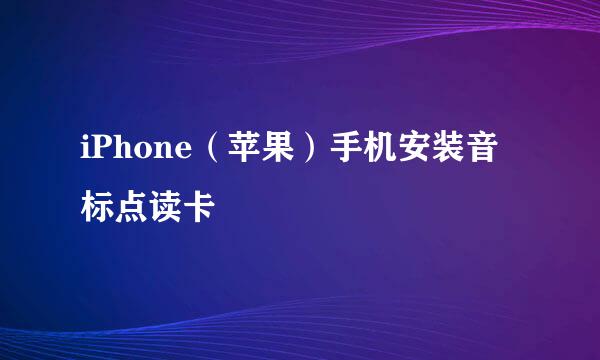 iPhone（苹果）手机安装音标点读卡