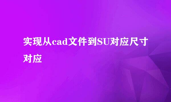 实现从cad文件到SU对应尺寸对应