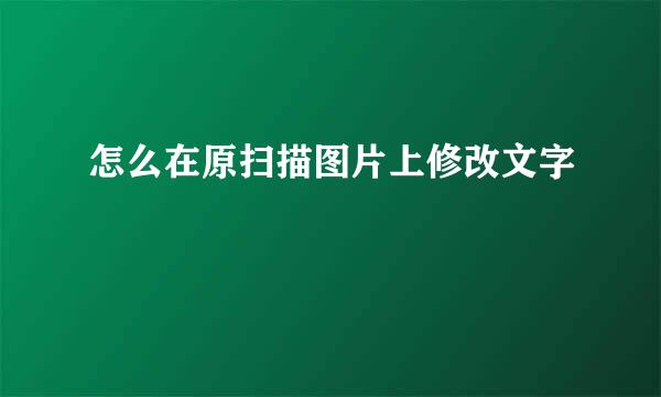 怎么在原扫描图片上修改文字