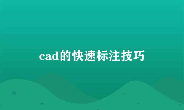 cad的快速标注技巧