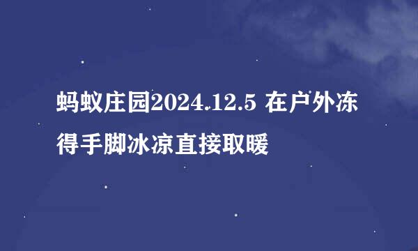 蚂蚁庄园2024.12.5 在户外冻得手脚冰凉直接取暖