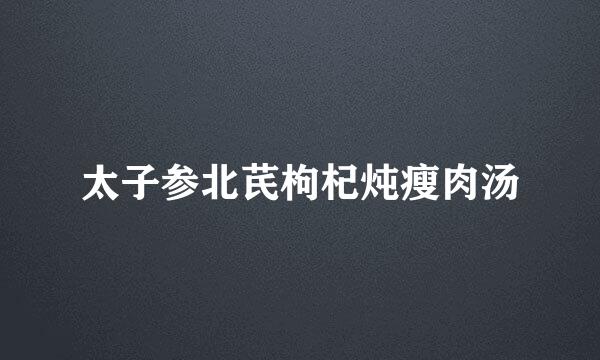 太子参北芪枸杞炖瘦肉汤