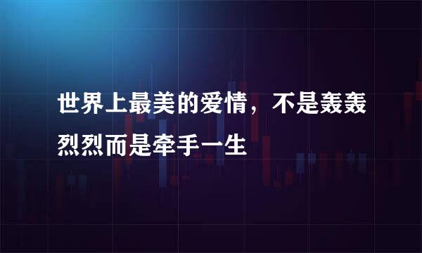 世界上最美的爱情，不是轰轰烈烈而是牵手一生