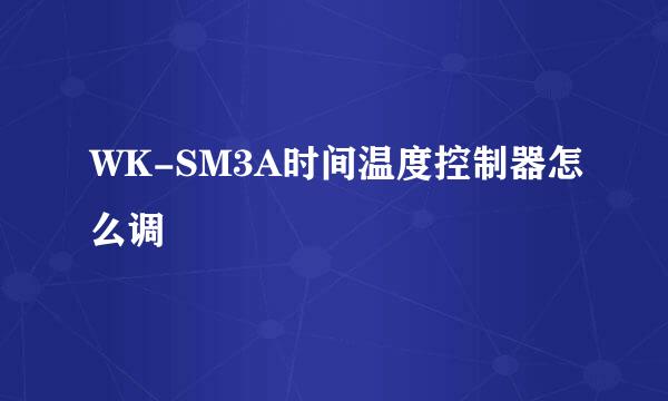 WK-SM3A时间温度控制器怎么调