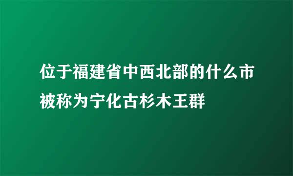 位于福建省中西北部的什么市被称为宁化古杉木王群