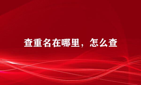 查重名在哪里，怎么查