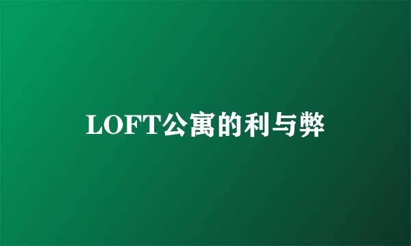 LOFT公寓的利与弊