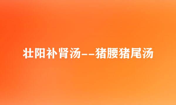 壮阳补肾汤--猪腰猪尾汤