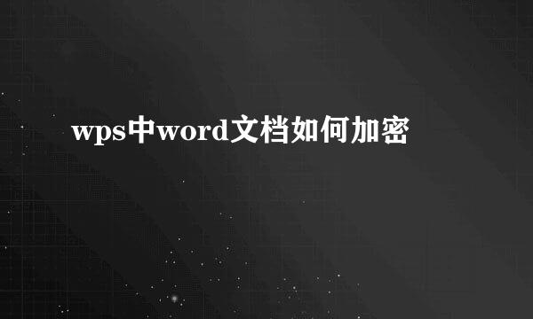wps中word文档如何加密