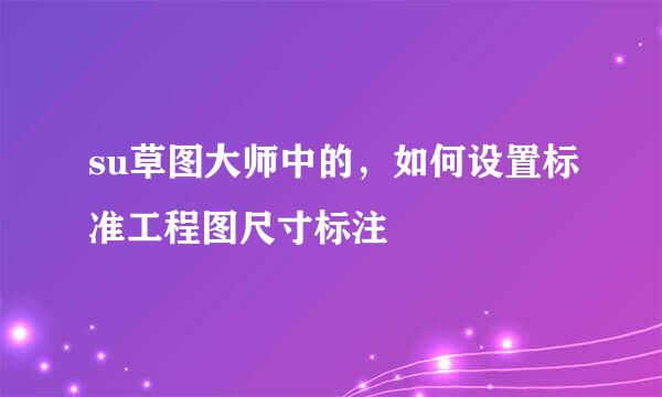 su草图大师中的，如何设置标准工程图尺寸标注