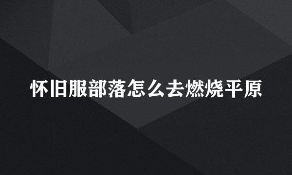 怀旧服部落怎么去燃烧平原