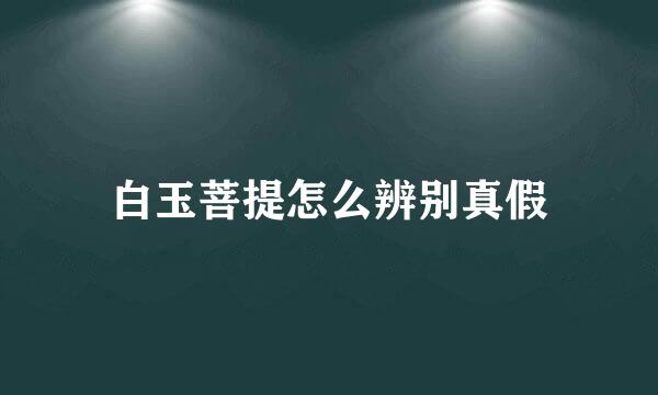白玉菩提怎么辨别真假