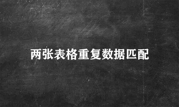 两张表格重复数据匹配