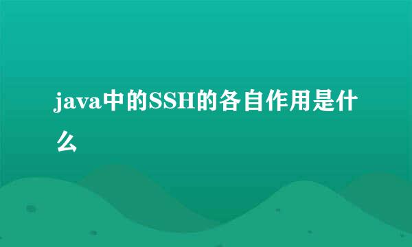 java中的SSH的各自作用是什么