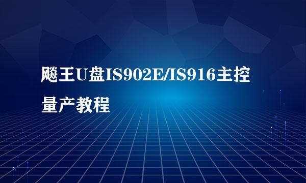 飚王U盘IS902E/IS916主控量产教程