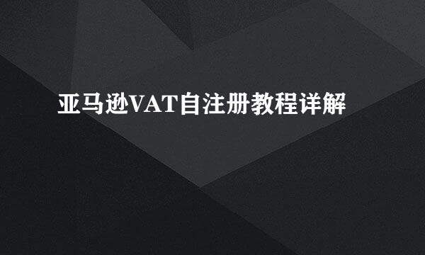 亚马逊VAT自注册教程详解