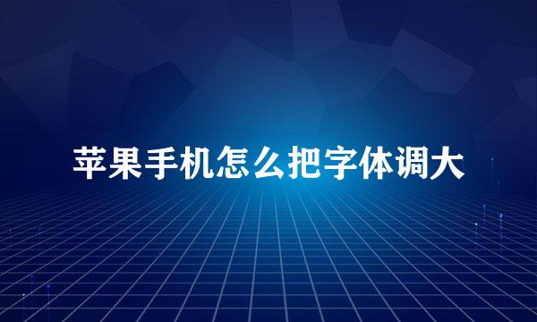 苹果手机怎么把字体调大