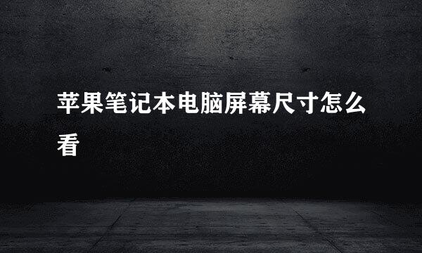 苹果笔记本电脑屏幕尺寸怎么看