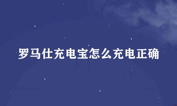 罗马仕充电宝怎么充电正确
