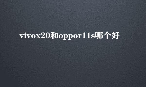 vivox20和oppor11s哪个好