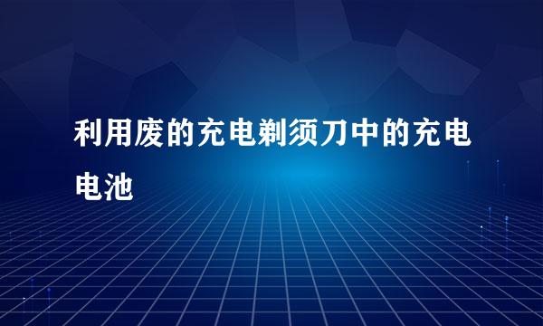 利用废的充电剃须刀中的充电电池