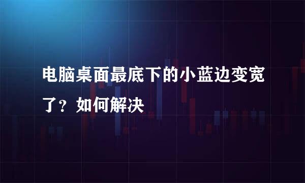 电脑桌面最底下的小蓝边变宽了？如何解决