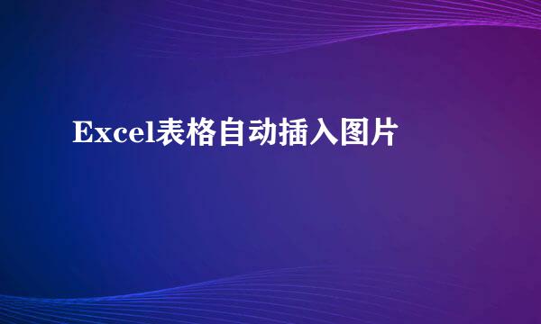 Excel表格自动插入图片
