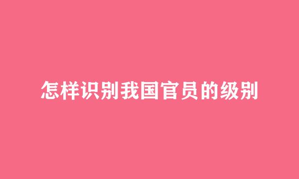 怎样识别我国官员的级别