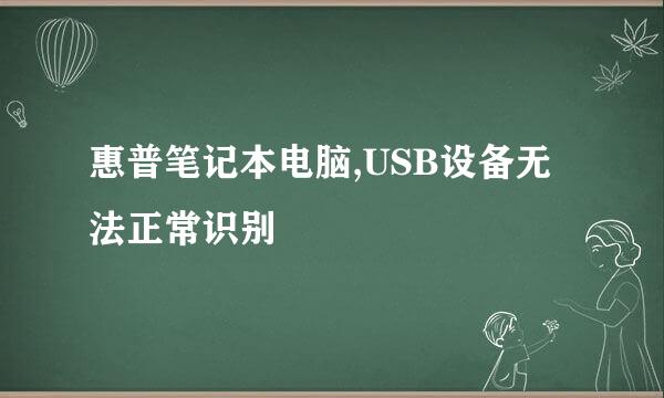 惠普笔记本电脑,USB设备无法正常识别