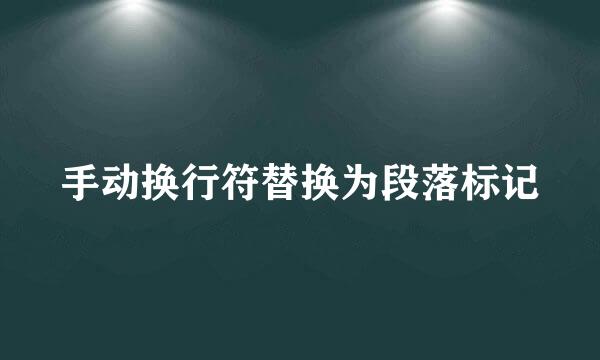 手动换行符替换为段落标记