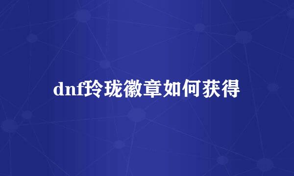 dnf玲珑徽章如何获得