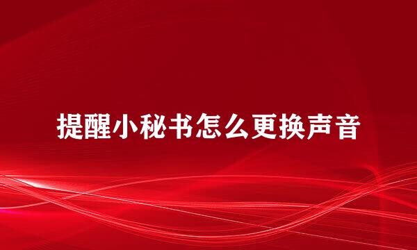 提醒小秘书怎么更换声音
