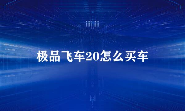 极品飞车20怎么买车