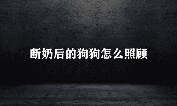 断奶后的狗狗怎么照顾