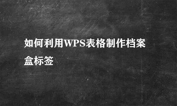 如何利用WPS表格制作档案盒标签