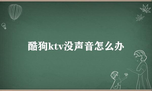 酷狗ktv没声音怎么办
