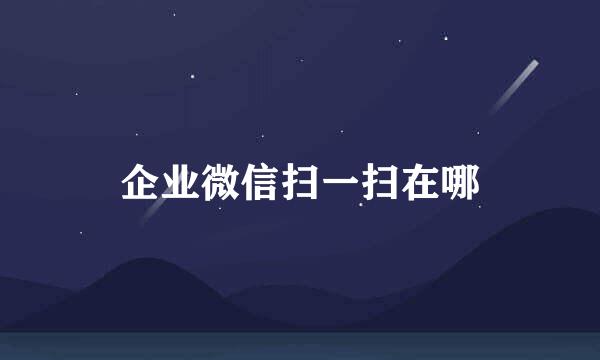 企业微信扫一扫在哪