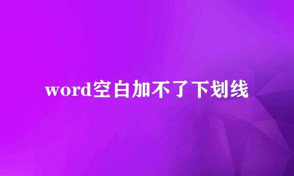 word空白加不了下划线