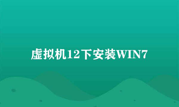 虚拟机12下安装WIN7