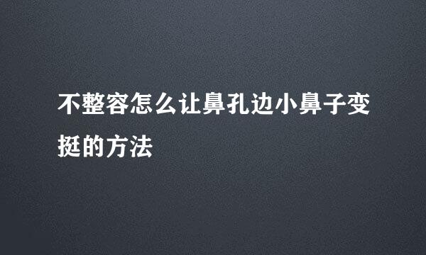 不整容怎么让鼻孔边小鼻子变挺的方法