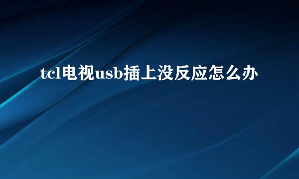 tcl电视usb插上没反应怎么办