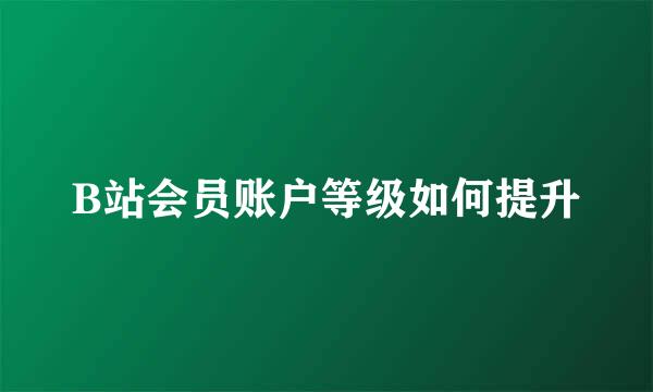 B站会员账户等级如何提升