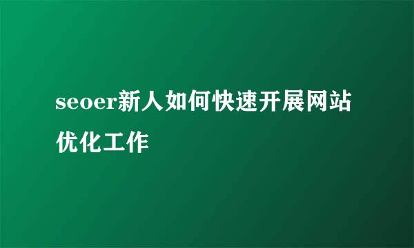 seoer新人如何快速开展网站优化工作