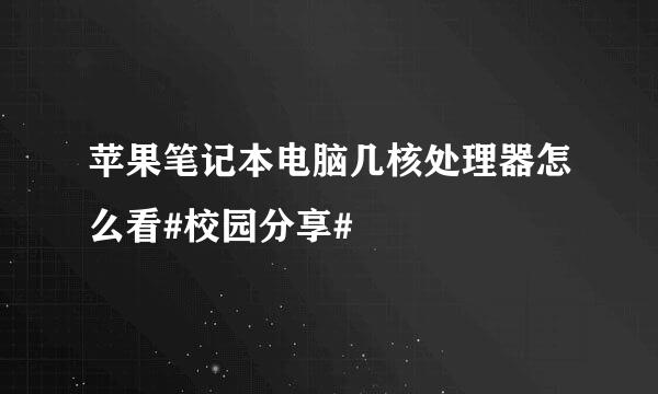 苹果笔记本电脑几核处理器怎么看#校园分享#