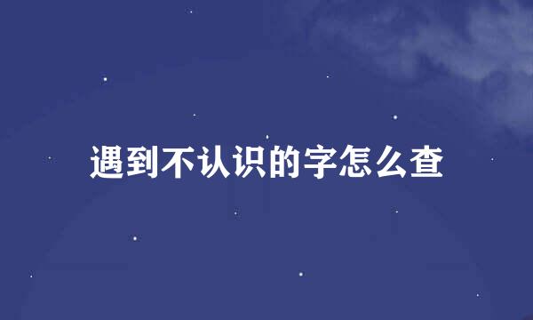 遇到不认识的字怎么查