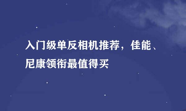 入门级单反相机推荐，佳能、尼康领衔最值得买